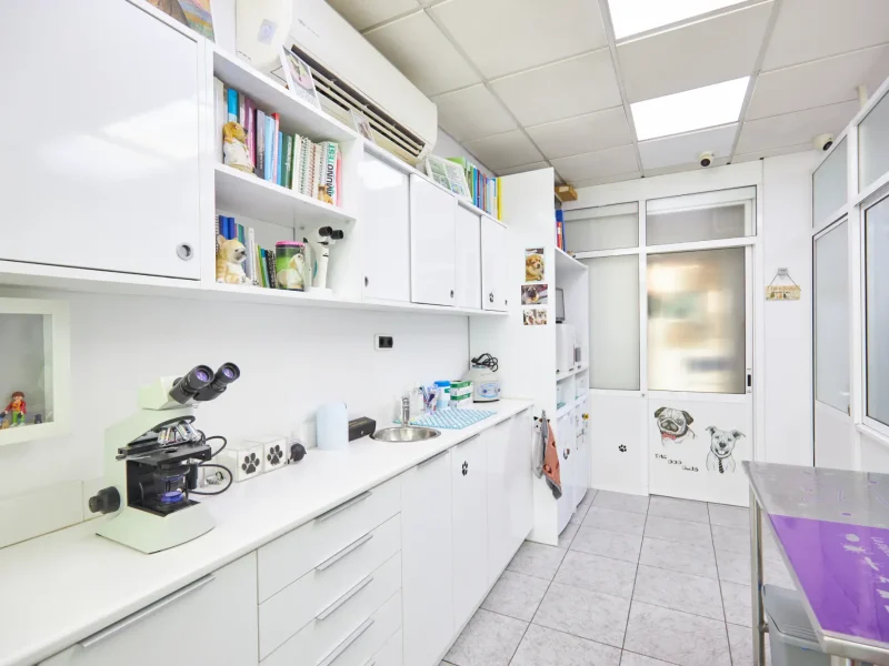 Sala de laboratorio en Europa Centro Veterinario de Badalona